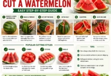How to cut a watermelon into wedges, cubes, sticks and balls with easy step-by-step instructions