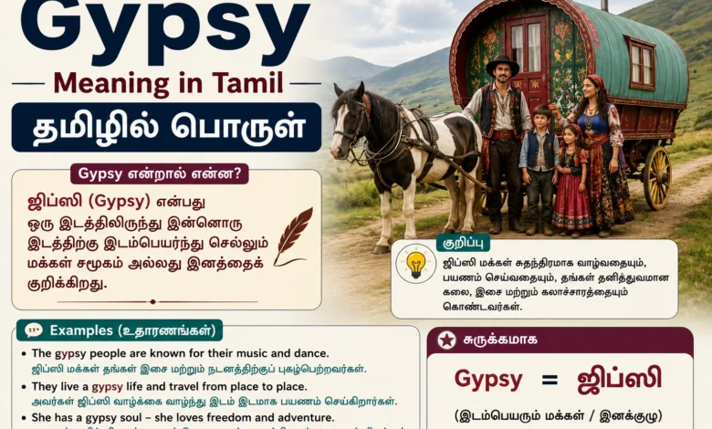 Gypsy meaning in Tamil with Tamil translation, definition, cultural context, and examples