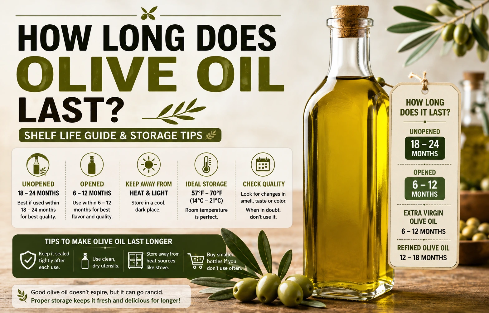 How long does olive oil last shelf life storage and freshness guide
