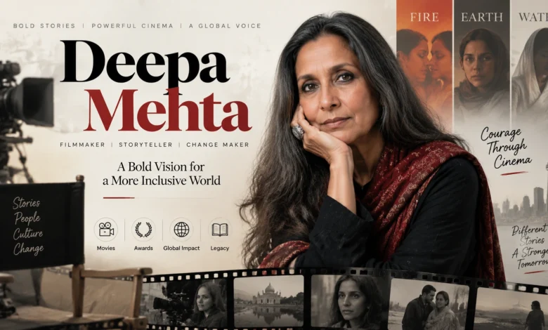 Deepa Mehta biography featured image showing filmmaker career, movies, awards, and contribution to global cinema