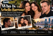 Arbello Barroso feature image with Luciana Barroso, Alexia Barroso, Matt Damon, and text about his family background, marriage, and verified facts.