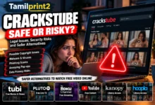 Crackstube safety feature image showing legal risks, malware, phishing, privacy concerns, and safer streaming alternatives.
