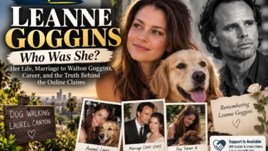 Leanne Goggins feature image with Walton Goggins, dogs, Laurel Canyon, and details about her life, marriage, career, and online claims.