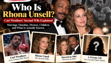 Rhona Unsell feature image with Carl Weathers highlighting their marriage timeline, divorce, private life, and his Apollo Creed legacy.