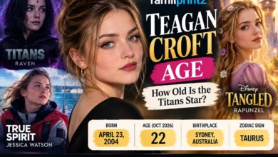 Teagan Croft age feature image highlighting her roles as Raven in Titans, Jessica Watson in True Spirit, and Rapunzel in Tangled.