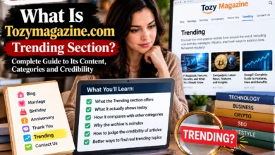 Tozymagazine.com Trending feature image showing its categories, article topics, credibility checklist, and comparison with current trending content.
